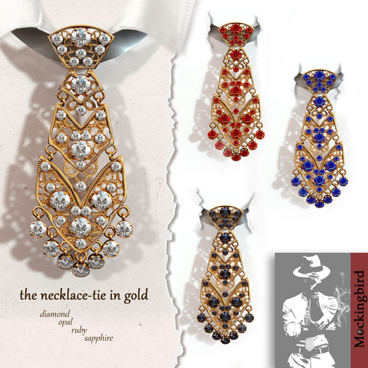 <MKB> Men's necklace-tie in gold.