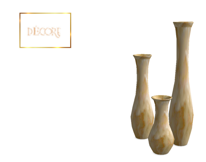 Decor'e - Decorative Flute Vase Set * GOLDEN MARBLE 