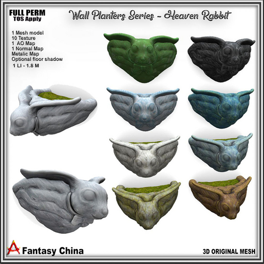 FULL PERM Wall Planters Series - Heaven Rabbit