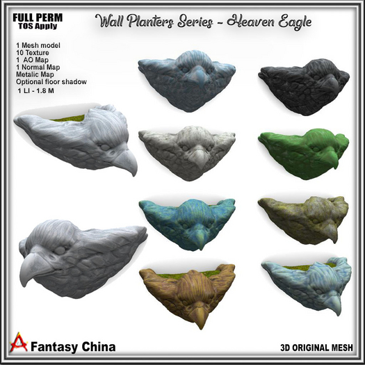 Full Perm Wall Planters Series - Heaven Eagle