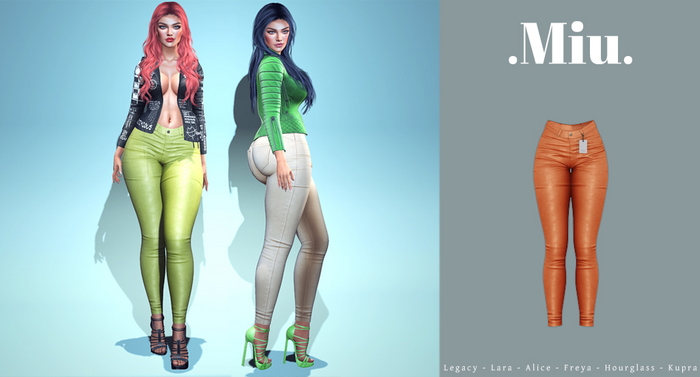 Miu - Alina orange leather pants