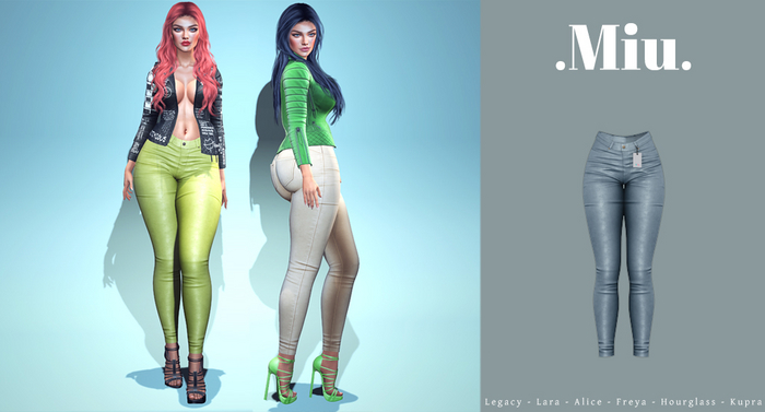 Miu - Alina bluestone leather pants