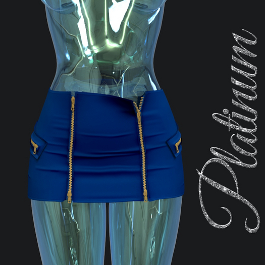 Blue Zipper Skirt