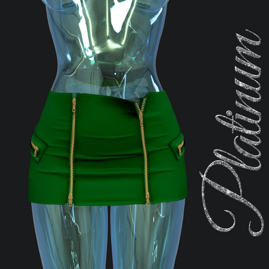 Green Zipper Skirt