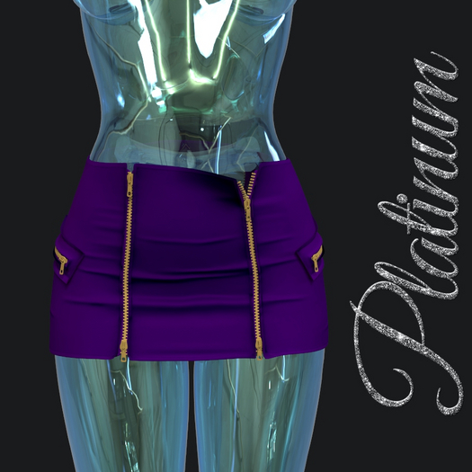 Purple Zipper Skirt