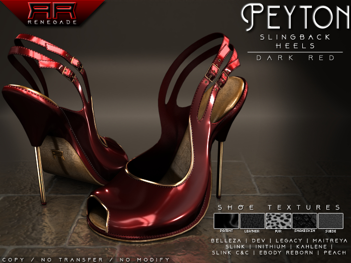 [Renegade] Peyton Slingback Heels - Dark Red