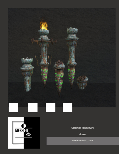 MeshedUp: Hovering Celestial Torch - Green Crystal Pk 