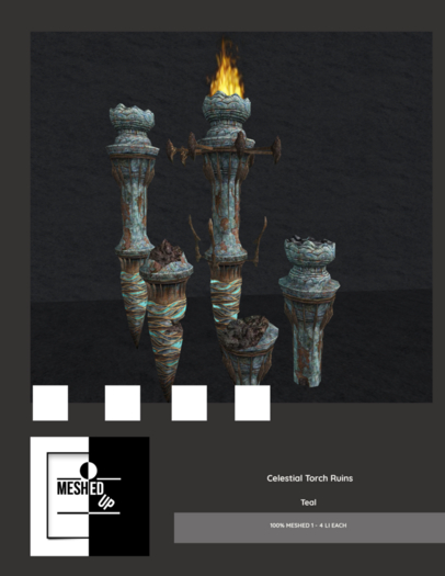 MeshedUp: Hovering Celestial Torch - Teal Crystal Pack