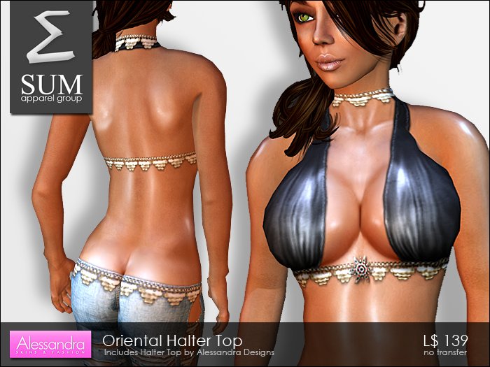 SUM - Oriental Halter Top BLACK by Alessandra