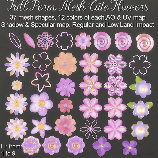 * Full Perm Mesh * Cute Flowers *