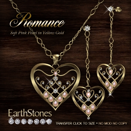 EarthStones Romance Set - Soft Pink Pearl/Gold (BOX)