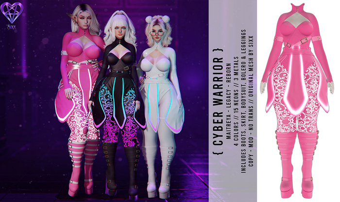 - sixx - Cyber Warrior Set - Pink
