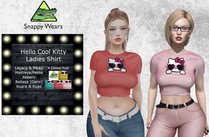 Snappy // Hello Cool Kitty ! Ladies Top