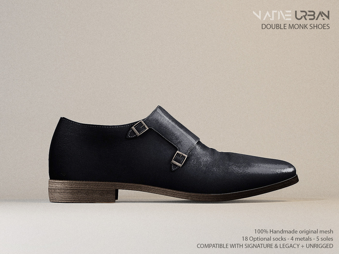 NATIVE URBAN - Double Monk Shoes Charcoal