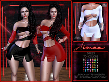 Aimee Dress, Satin & Lace, Ruffle Sleeves,70 + Colors,.Luna Chelsea