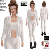 WHITE JERSEY OUTFIT,CL&MESH BODY