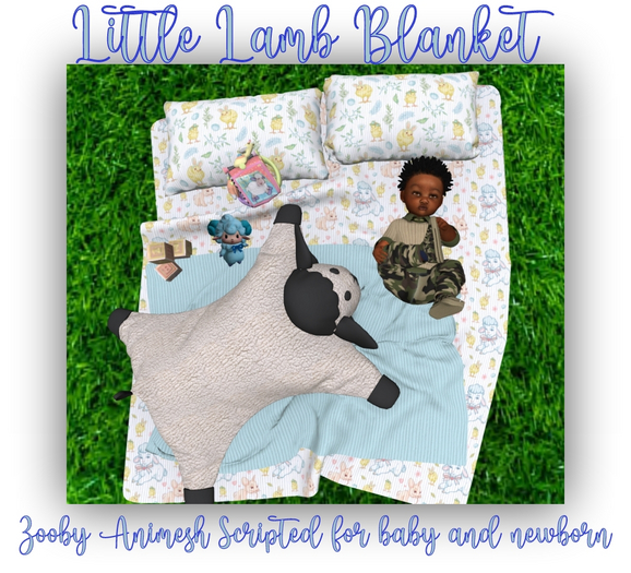 MERCI~little lamb BLANKET blue