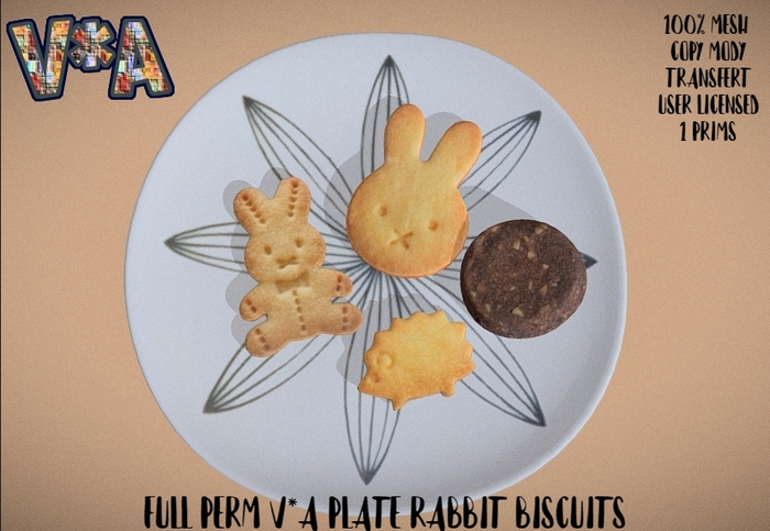 FULL PERM V*A PLATE RABBIT BISCUITS