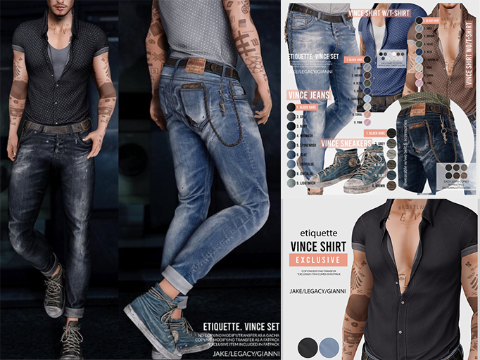 .etiquette. Vince  Set + RARE- JAKE