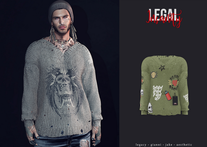 Legal Insanity - Grunge vneck #11