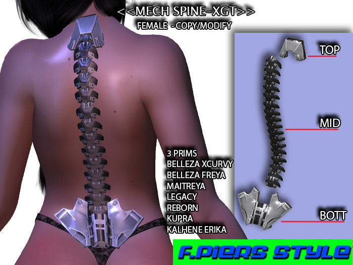 ^^FEMALE MECH SPINE XGT^^F.Piers Style
