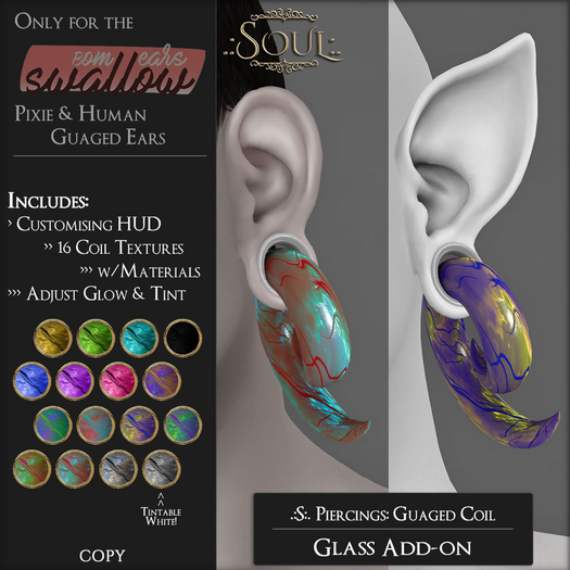 .:S:. Piercings: Guaged Coil: AddOn: Glass