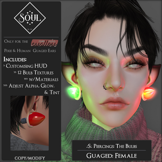 .:S:. Piercings: The Bulbs: Guaged: Female