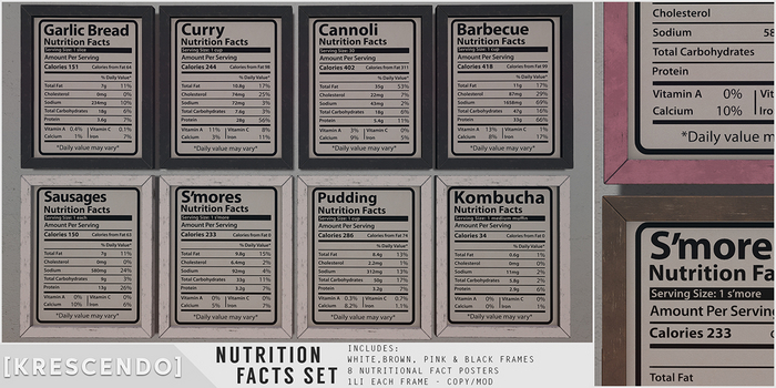 [Kres] Nutrition Facts Set