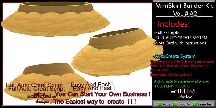 MiniSkirt Builder Kit - 2a with AutoCreate by Obceded DesiGn