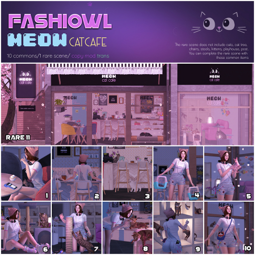 11. Fashiowl - Meow CatCafe - RARE