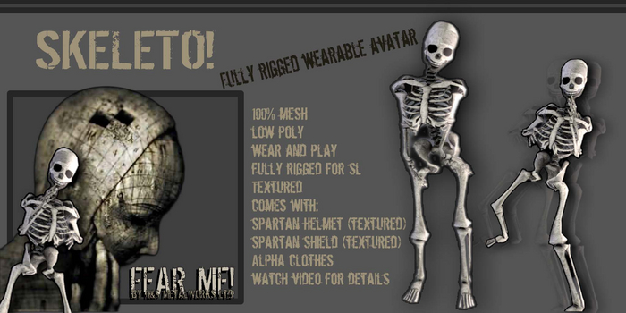 BoneRider – Rigged Full Mesh Skeleton Avatar