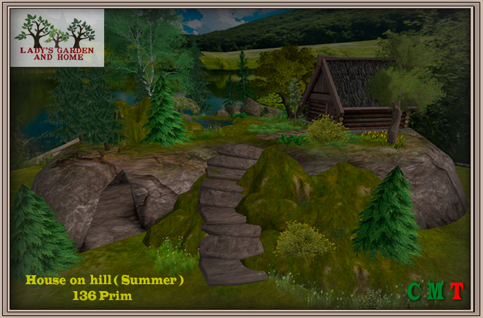 Lady's Garden - House on hill (Summer) 136 Prim