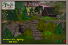 Lady's Garden - House on hill (Spring) 125 Prim
