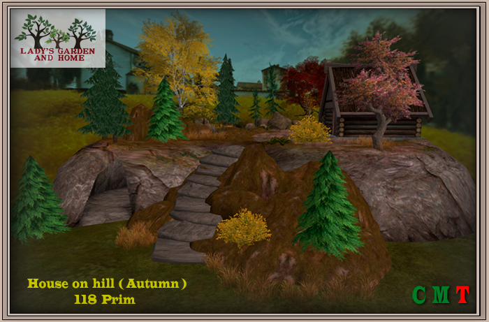 Lady's Garden - House on hill (Autumn) 118 Prim