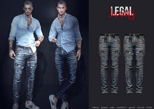 Legal Insanity - Vasco discolored blue studded denims