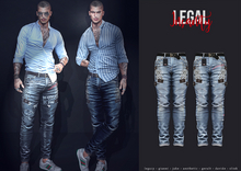 Legal Insanity - Vasco light blue studded denims
