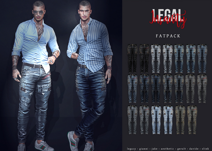 Legal Insanity - Vasco studded denims FATPACK
