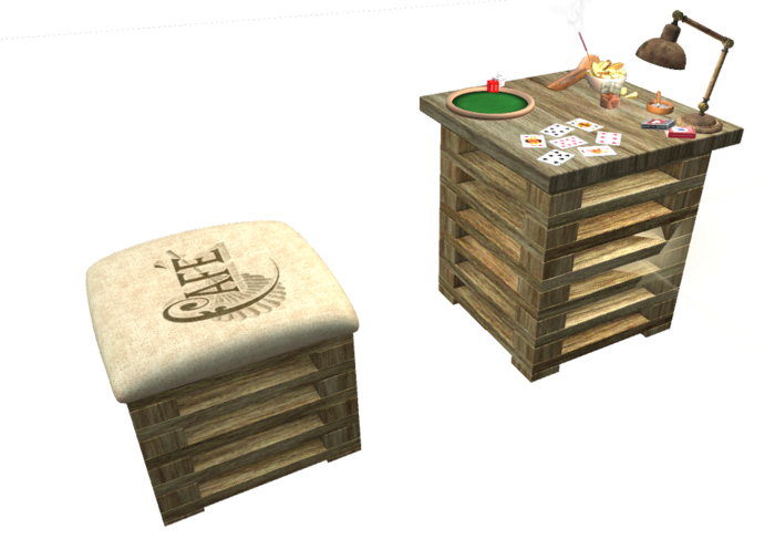 Pallet Game Table & Stool ( BOX)