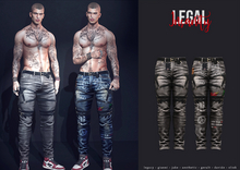 Legal Insanity - Bruce harness denims bleached black