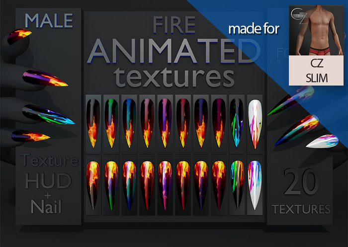 [FORMANAILS] NAILS - | CZ Slim Nails | - | Fire Animated NAILS | Bento Nails | Rigged Nails