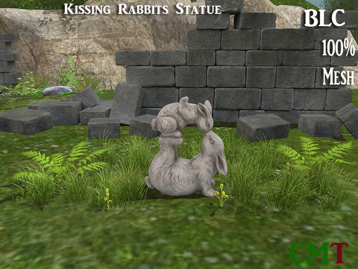 BLC Kissing rabbits statue