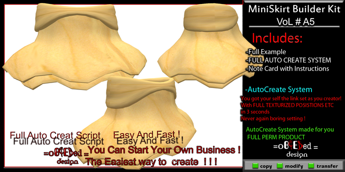 MiniSkirt Builder Kit - 5a with AutoCreate by Obceded DesiGn