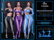 Wanda Set, 2 Outfits in 1,30 Mix Match Texures. 2 Tops,Leggings,Customizable Faces,. Luna Chelsea