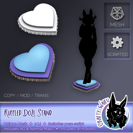 Ruffled Doll Stand Scripted Mesh Kit by Crafty Waifu