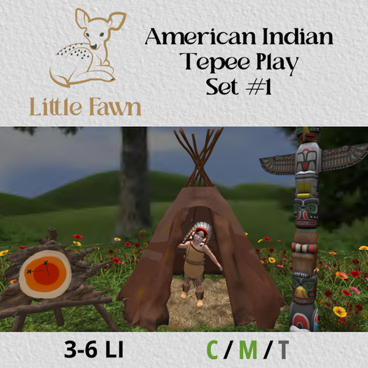 LF-American Indian Kids Tepee Decor set #1 **ADD**