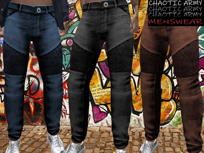 CHAOTIC ARMY - Distressed Casual Black, Blue & Brown JEANS Set for Belleza Jake