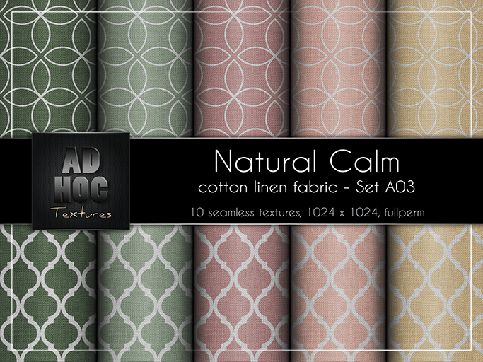 AD HOC - NATURAL CALM - Set A03 - Cotton Linen Fabric (modern pattern)