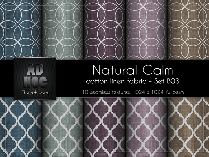 AD HOC - NATURAL CALM - Set B03 - Cotton Linen Fabric (modern pattern)