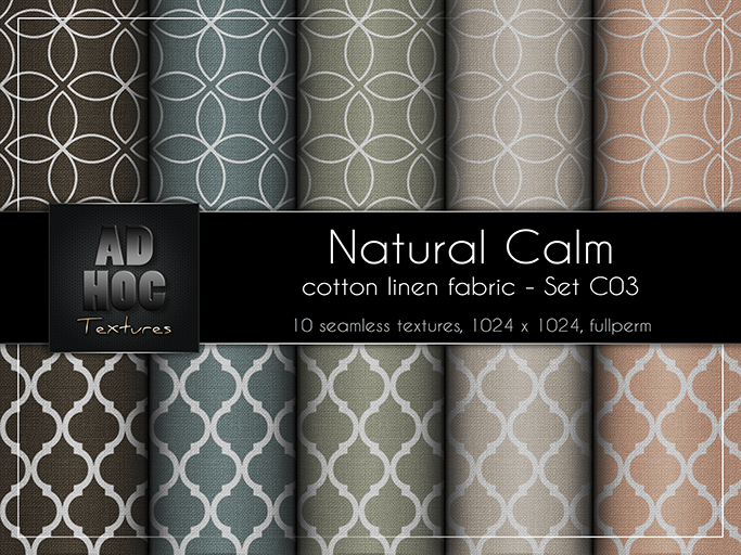 AD HOC - NATURAL CALM - Set C03 - Cotton Linen Fabric (modern pattern)