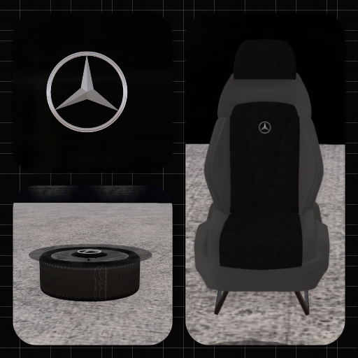 A-Tech - Mercedes Car Seat & Tire Coffee Table  & Logo